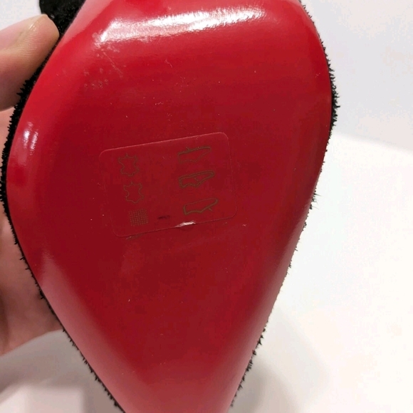 Christian Louboutin Black Glitter Heeled Boots - Picture 15 of 16